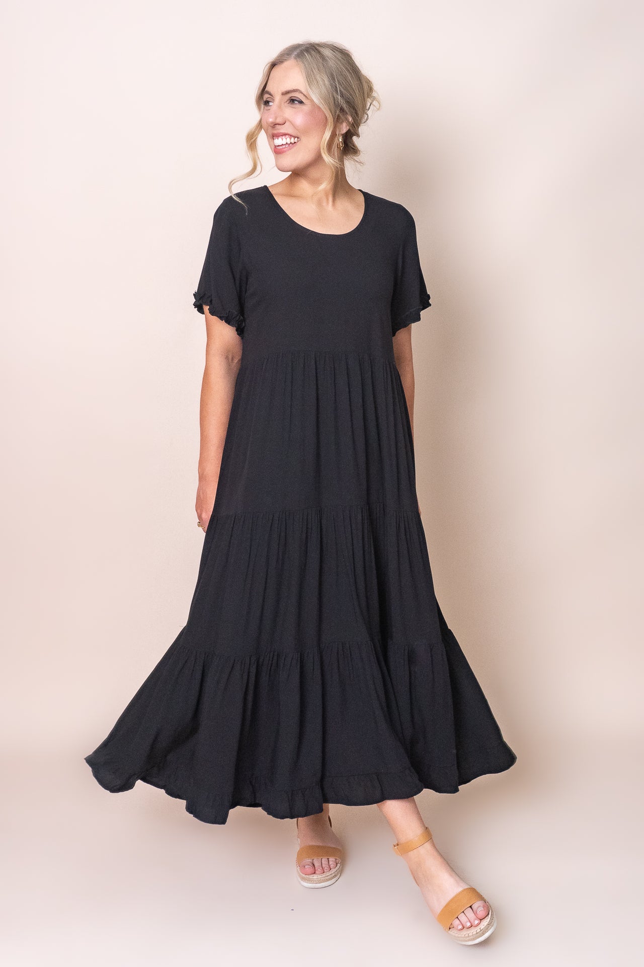 Verina Midi Dress in Black