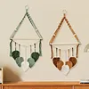 Boho Floating Shelves for Wall Decor with Wood Shelves & Macrame Leaf Floating Storage Display Shelving No Drilling for Bathroom Bedroom Office Living Room Dorm