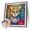 【Limited Stock Sale】Serious Pussy Glass Painting-Paint by Numbers Acrylic Painting 40*40CM