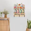 Wooden Vase Diamond Art Hanging Hook Rail Diamond Painting Art Craft Wall Hooks