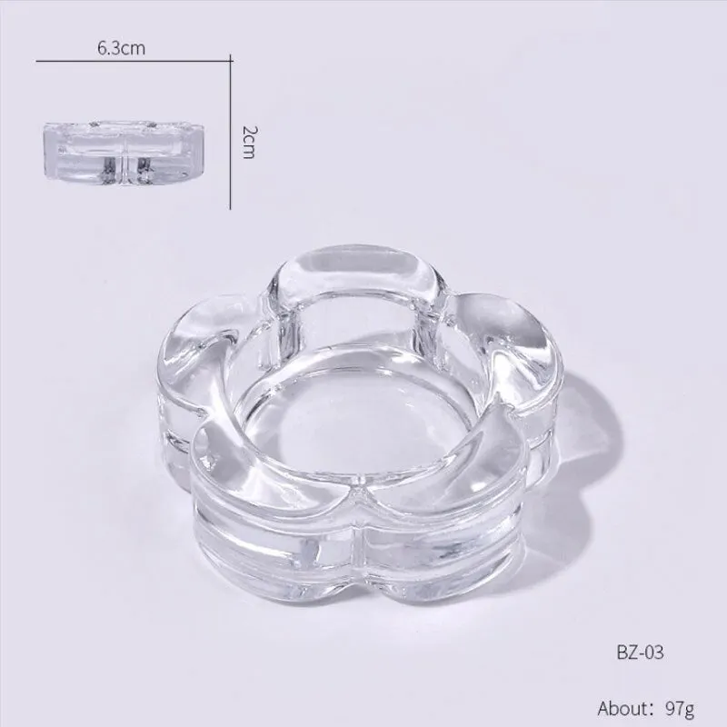 Nail Clear Crystal Glass Bowl Crown Molding Acrylic Powder Container Nail Manicure Color Palette Nail Salon Professional Tools