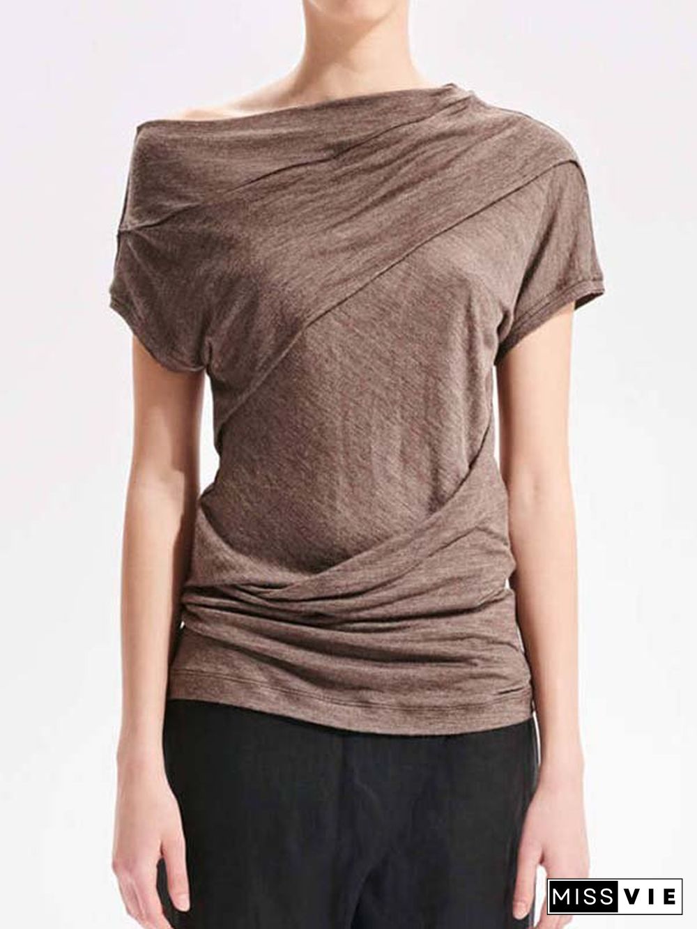 Solid Cotton-Blend Short Sleeve T-shirt