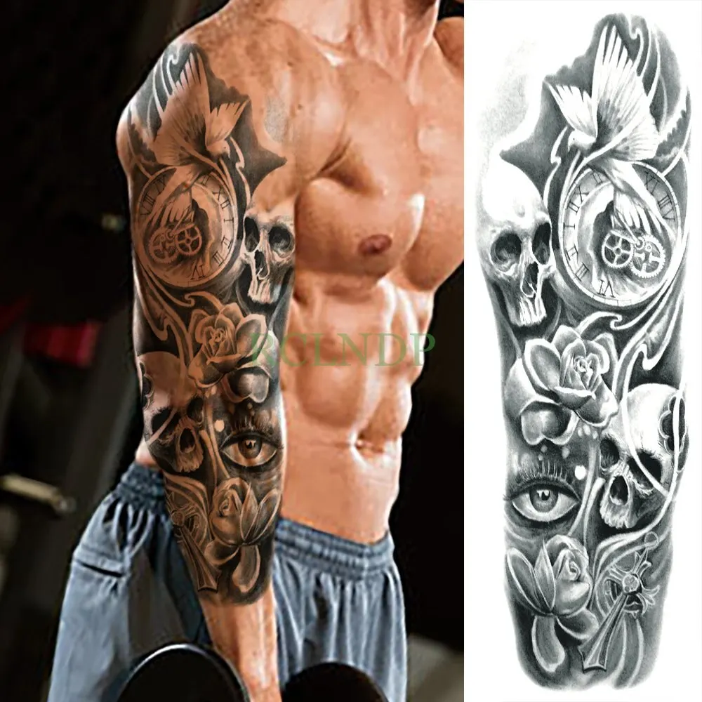 Waterproof Temporary Tattoo Sticker dragon Chinese style full arm fake tatto flash tatoo big size sleeve tato for men women