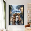 Rainy Umbrella Puppy-11CT Stamped Cross Stitch 40*60cm