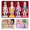 4Pcs Easter Bunny Nutcracker Cute Little Rabbit Pendant for Holiday Decoration