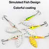 5Pcs Metal Spinner Spoon Fishing Lure with Treble Hooks Rotating Sequins Bait