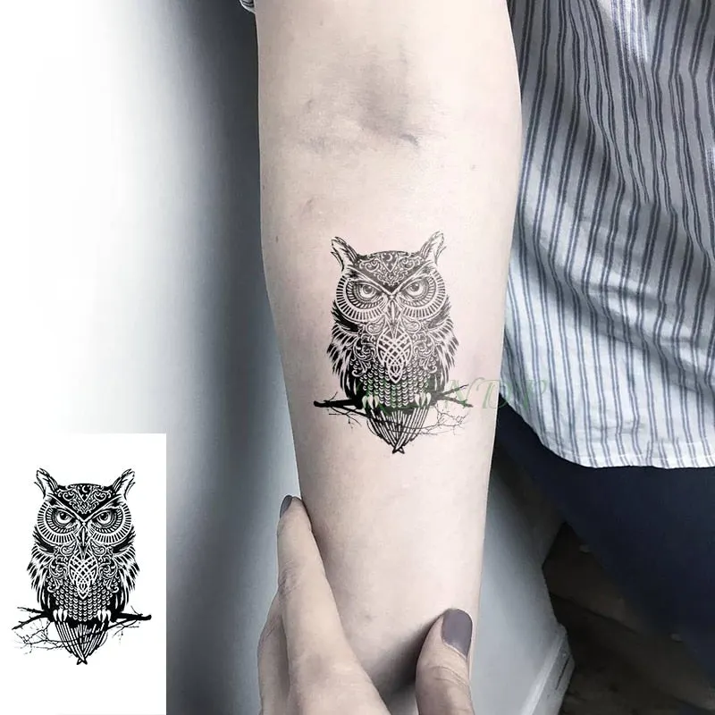 Waterproof Temporary Tattoo Sticker crown cross letter black tatto flash tatoo fake tattoos for men women