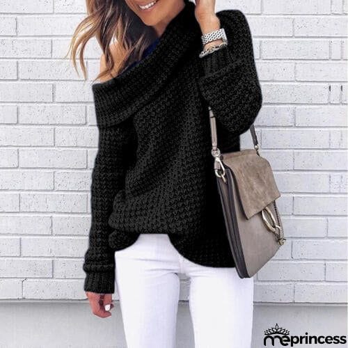 Openwork Off-Shoulder Sweater