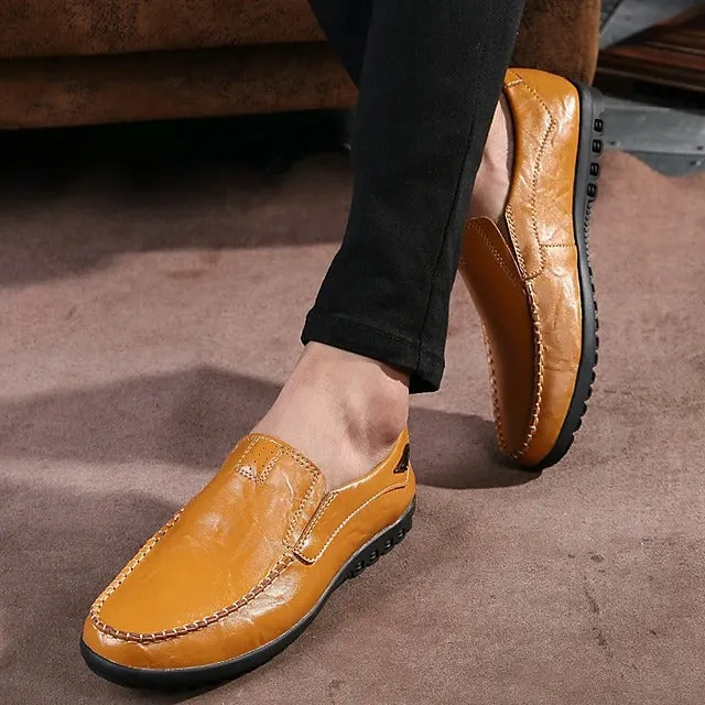 Sursell Shoes Men's Loafers & Slip-Ons British Daily  Leather Breathable Non-slipping Wear Proof Outdoor Walking Shoes