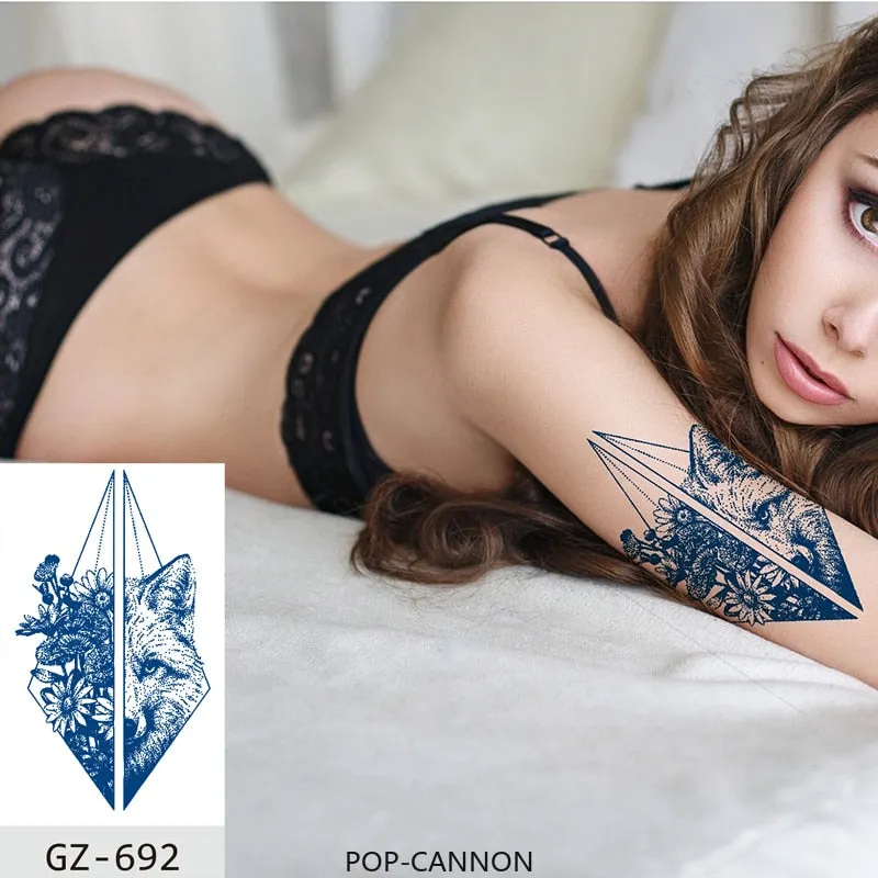 Temporary Tattoo Stickers Dragon Eagle Juice Timberwolves Ink Lasting Waterproof Natural Arm Body Chest Realistic Art Fake Tatoo