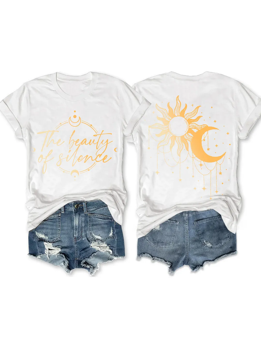 The Beauty Of Slience Shiny Moon Phase T-shirt