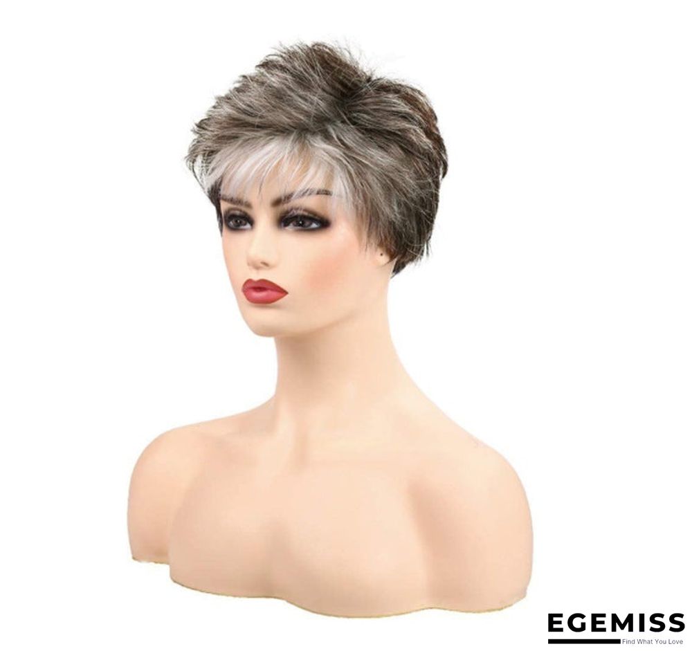 Fashion Wig Short Hair Ladies Brown Gradient Headgear | EGEMISS