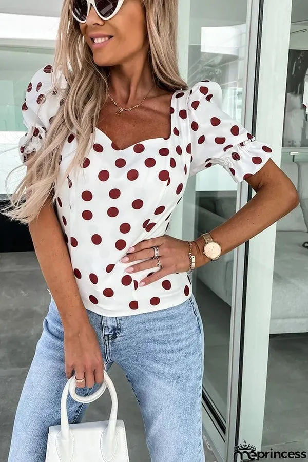 Floral Puff Sleeve Smocked Back Top