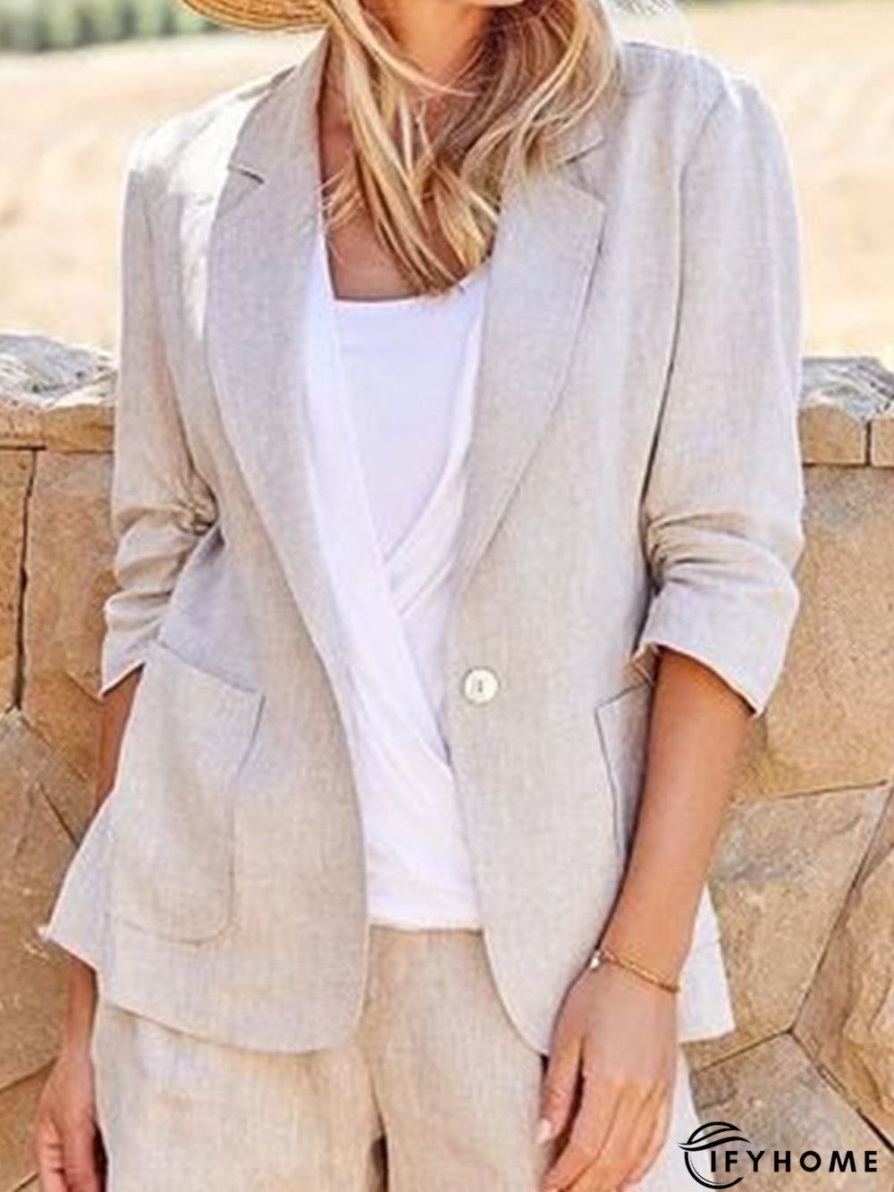 Shawl Collar Loose Casual Plain Blazer | IFYHOME