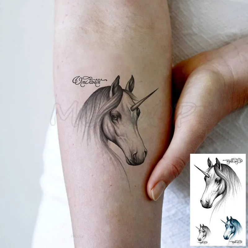 Water Transfer Tattoo Sexy Running Horse Anime Tattoo Body Art Waterproof Temporary Fake Flash Tattoo for Man Woman 10.5*6cm