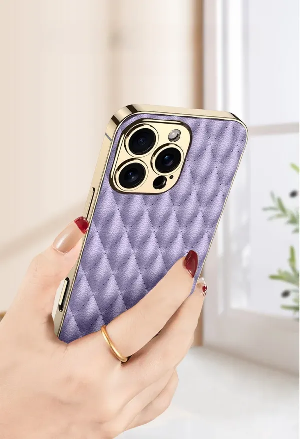 Apple Xiaoxiangfeng Mobile Phone Case Rhombus Leather Case