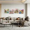 (US Local)4Pack Houses-Full Round Diamond Painting(40x40cm)