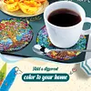 6Pcs/set Diamond Painting Wooden Tree Of Life Coaster Cup Cushion With Holder