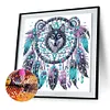 Dreamcatcher Wolf-Partial Special Shaped Diamond Painting 30*30CM