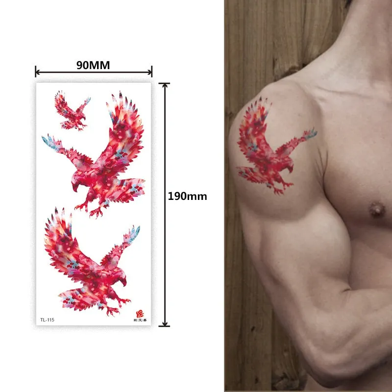 Flower arm waterproof tattoo stickers half arm painted animal durable waterproof European and American temporary tattoo stickers