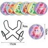 6PCS Diamond Painting Acrylic Washable Small Monster Coaster with Holder