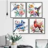 (4pcs) Flower Bird - 18CT Stamped Cross Stitch 20*20cm (Bundle Sale)