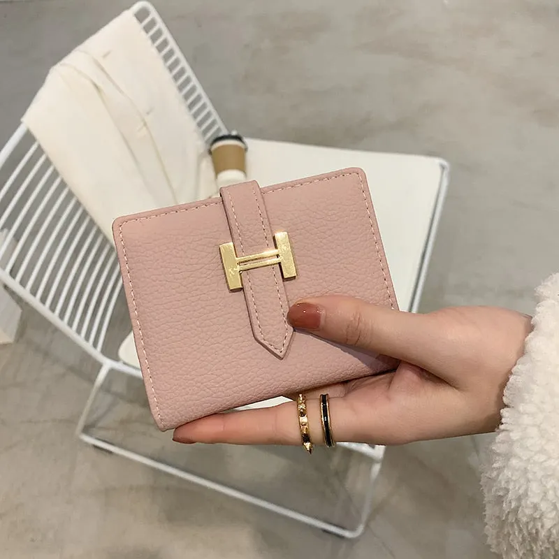 էѧӧܧ New Arrival Wallet Short Women Wallets Zipper Purse Luxury Brand Wallets Trendy Coin Purse Card Holder PU Leather
