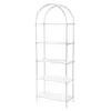 [US Local Warehouse] 5-Tier Acrylic Arched Bookshelf Modern Style Clear Bookcase Open Display Bookshelf for Home Office Living Room Kitchen Bedroom 11.81x23.62x65.35in Easy Assembly