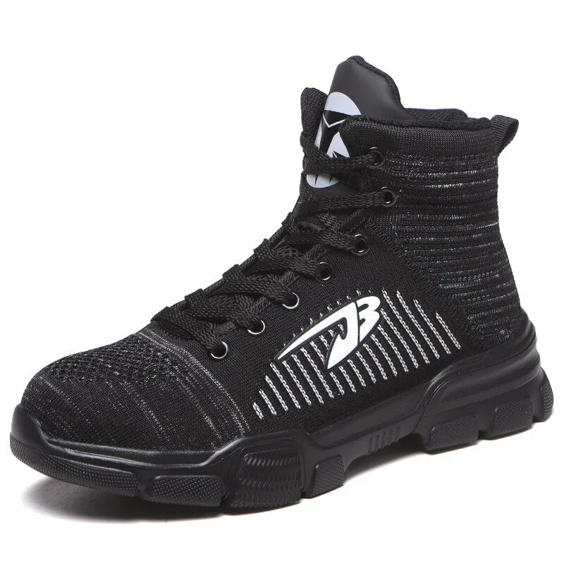 Indestructible Ryder Shoes Men and Women Work Safety Shoes Steel Toe Cotton High-Top Ankle Boots Puncture-Proof Work Sneakers