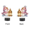 (US Local)Acrylic Double Sided Xmas Snowman 5D Diamond Painting Night Light for Tabletop