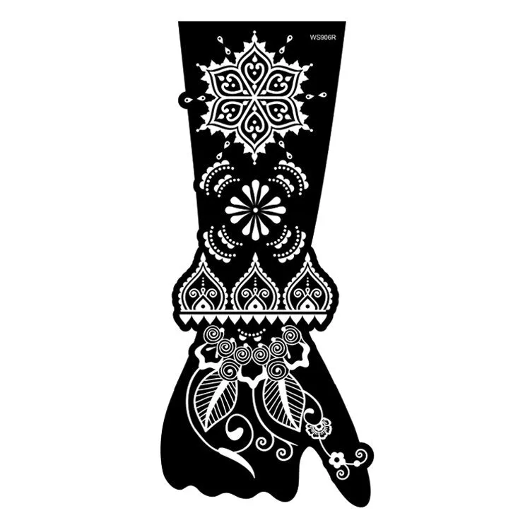Indian Henna Rose Lace Flower Tattoo Stencil Women DIY Body Legs Arm Art Airbrush Painting Mandala Tattoo Stencil Template