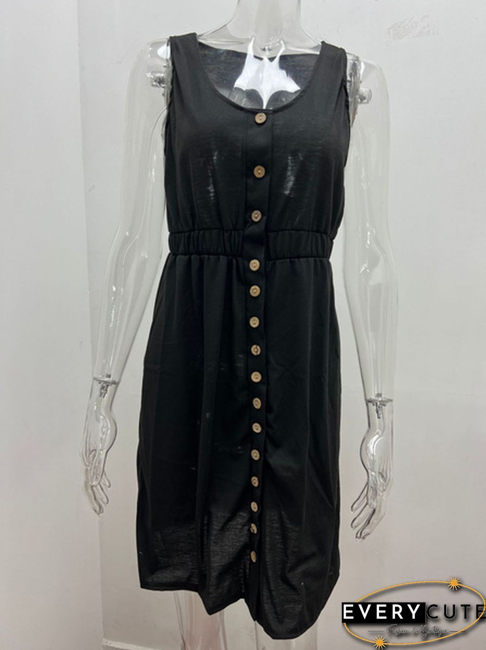 Dress Spring Summer New Solid Sexy Off-the-shoulder High Waist Sleeveless Tank Casual Midi Women Plus Size Streetwear Sundress