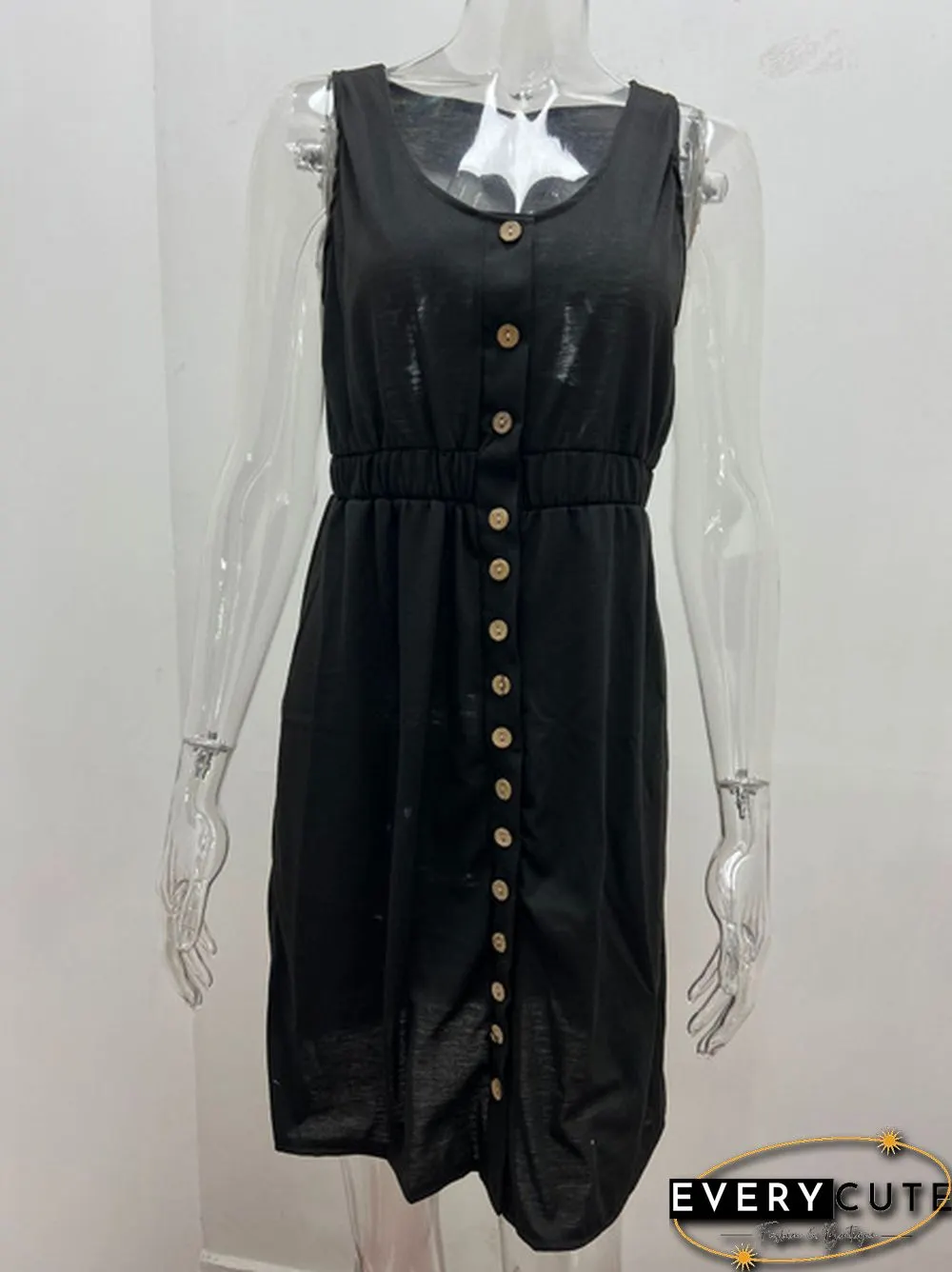 Dress Spring Summer New Solid Sexy Off-the-shoulder High Waist Sleeveless Tank Casual Midi Women Plus Size Streetwear Sundress