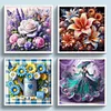 (Multi Style)Rose Butterfly-Full Embroidery 3 Strands 11CT Stamped Cross Stitch-45*45CM