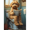 Diamond Painting-DIY Full Round Drill Dog Reading Newspaper