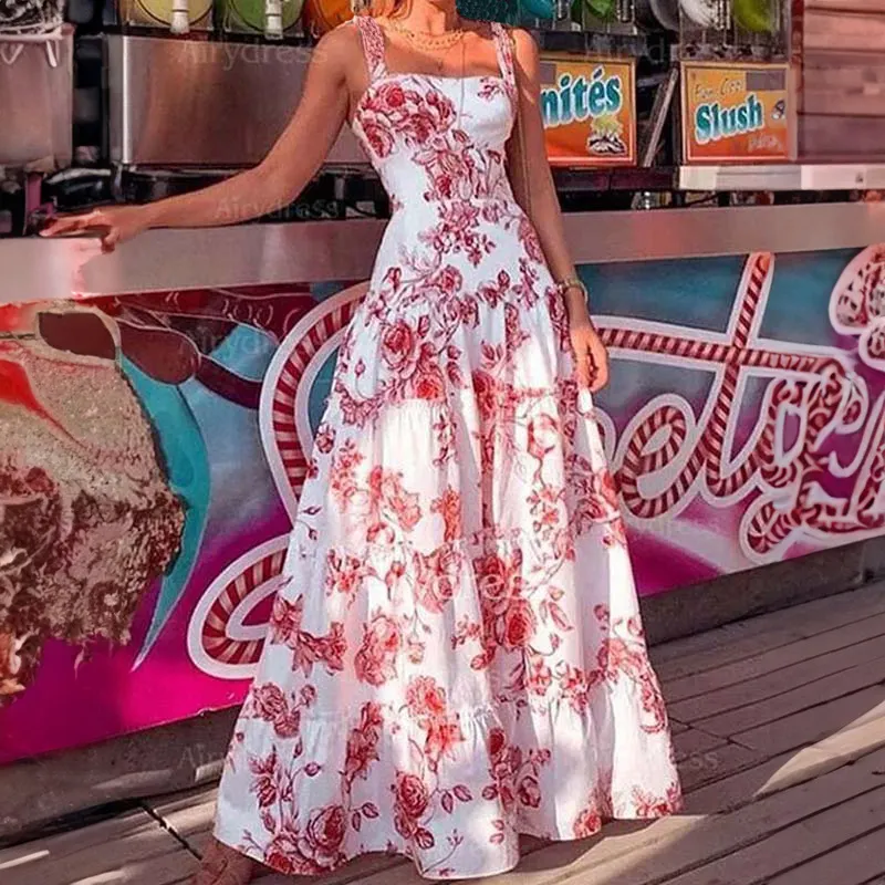 Women'S Dresses Printed Halter Bare Back Bow Dress