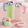 Stainless Steel Whale Fountain Tumbler with Handle Drinking Cup Creative Gift