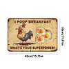 Chickens Poop Breakfast - Vintage Metal Signs - 20*30cm/30*40cm - Warning&Farm