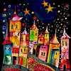 A Town Under Stars-11CT Stamped Cross Stitch 50*50cm/19.69*19.69in