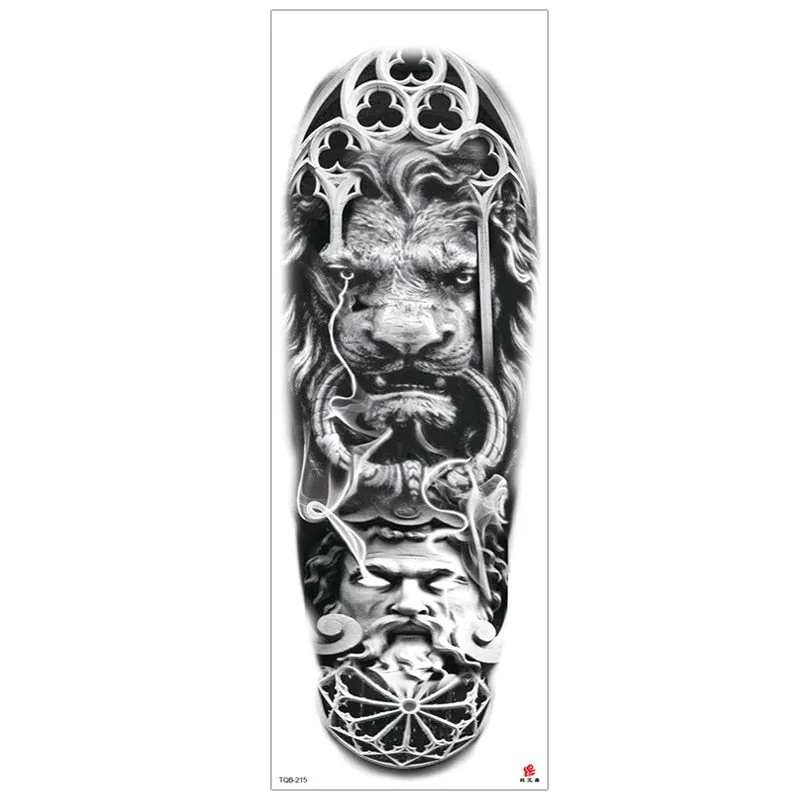 temporary tattoos for men robot full arm sleeve tattoo mechanical lion tiger waterproof tatto fake tatoo stickers body tatoo art