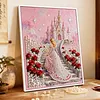 (40x50cm)DIY Pearl Painting Castle Princess Flower Framed Handmade Pearl Material Art Kit Living Room Decor