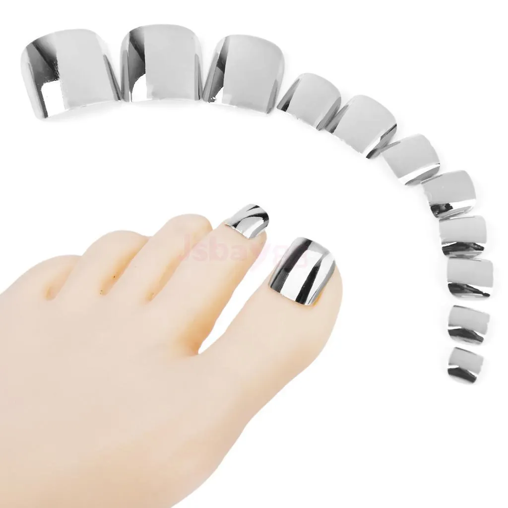 Beige White French Nails Acrylic Nude Toe Nails Shiny Surface Toenails Tips Decoration Designed Fake Nails 24pcs/kit-Nail Inspo