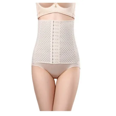 COLORIENTED Women Waist Cinchers Ladies Corset Shaper Band  Body Building Front Buckle Three Breasted Dropship Support