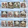 12pcs DIY Christmas Snowman Diamond Painting Greeting Card