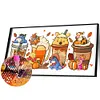 (Big Size)Winnie The Pooh Drinks-Full Round Diamond Painting 70*40CM