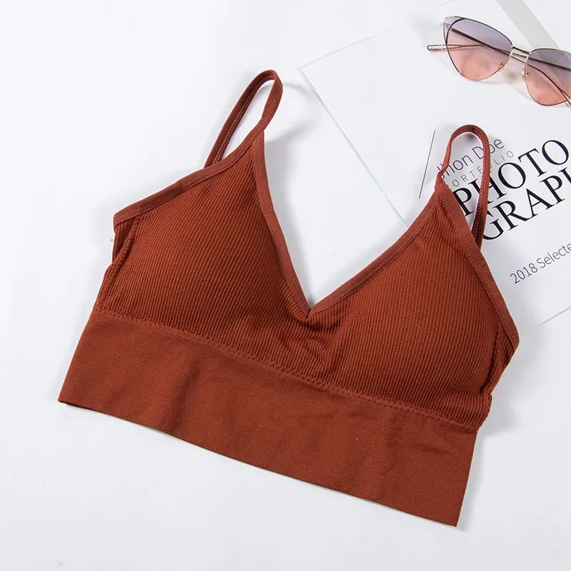 Open Back Tank Top Brassiere Comfortable Seamless Bra For Women Wirefree Underwear Soft Sexy Bralette Backless Bras