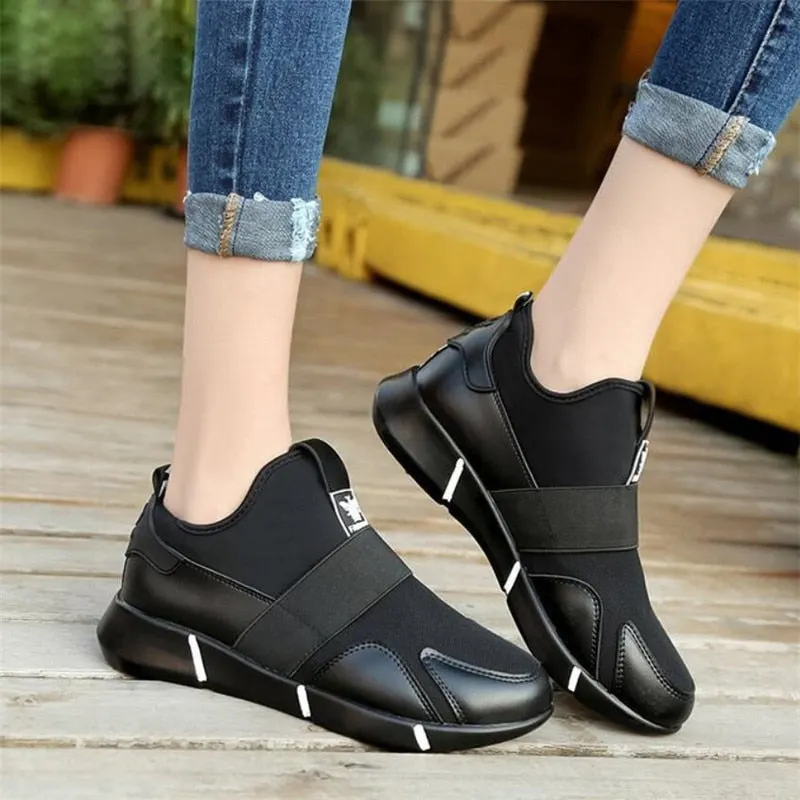2020 Spring and Autumn Women's Vulcanized Shoes New Fashion Wild Comfortable Breathable Slip-on Ladies Flat Sneakers