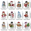 (US Local)12pcs Christmas Snowman Diamond Painting Keychains Kit DIY Diamond Art Charms