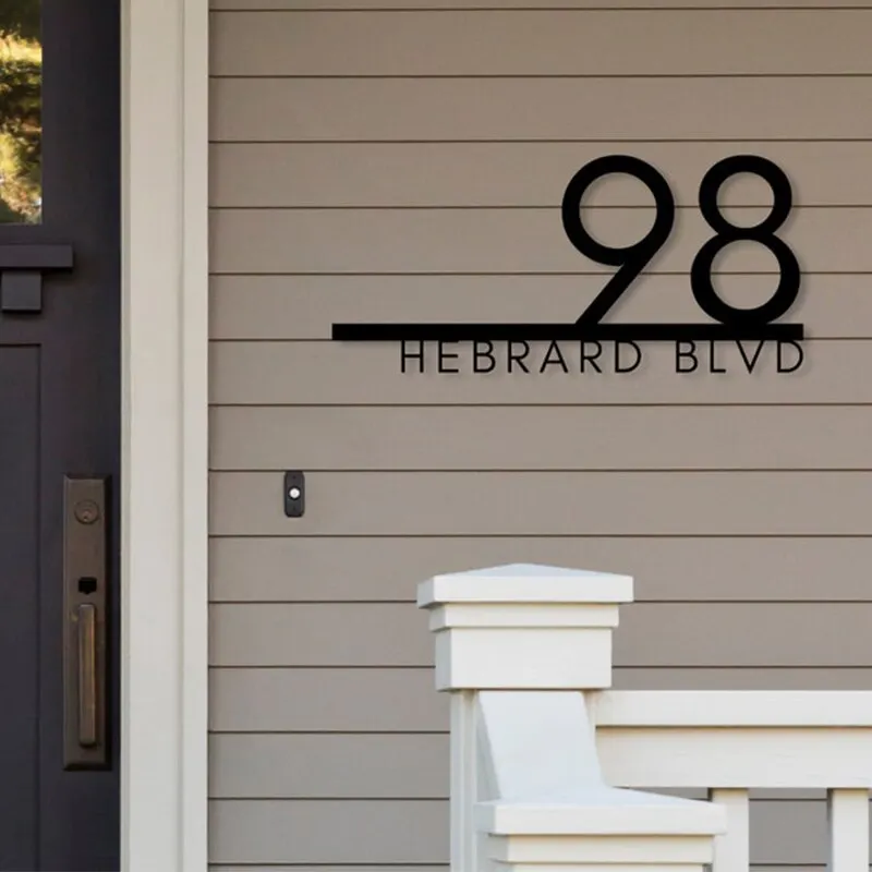 Custom Wood Doorplate Outdoor House Number Door Plates Address Plate Alphanumeric Plaque House Street Number Letter Sign