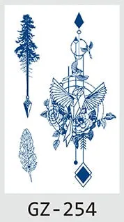 Temporary Tattoos Stickers Geometry Flower Snake Scorpion Juice Ink Lasting Waterproof Arm Chest Waist Hip Realistic Fake Tatoo